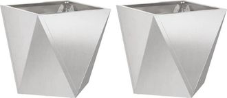 vidaXL Planter 2 pcs Silver 40 x 40 x 40 cm Stainless Steel vidaXL