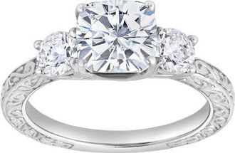 LuvMyJewelry Zarelle 14K Gold 2.65 Ct Cushion Lab Grown Diamond Engagement Ring in 14K White Gold at Nordstrom, Size 7