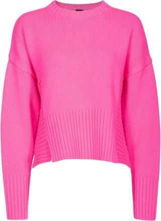 Pinko Stijlvolle Armadillo Trui - Dames - Ronde hals truien - Roze - XS - Wol - Truien & Vesten