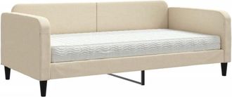 vidaXL Vidaxl - Sof&aacute; Cama Con Colch&oacute;n Tela Crema 100x200 Cm