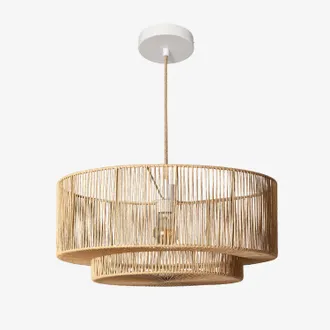 Sweeek Sweeek - Lampada Sospensione Interna Effetto Rattan, 50cm