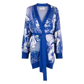 Moschino Stretch Viscose Sweater - Dames - Vesten - Blauw - S - Nylon - Truien & Vesten