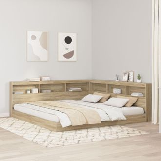 Berkfield Home Bookcase Bed Sonoma Oak 180x200 cm Engineered Wood in Beige