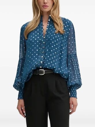 Bruuns Bazaar balloon-sleeve shirt - Blue