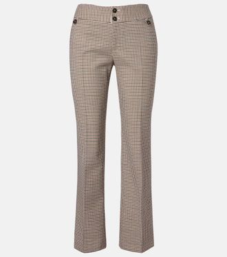 Etro Checked wool-blend cropped flared pants