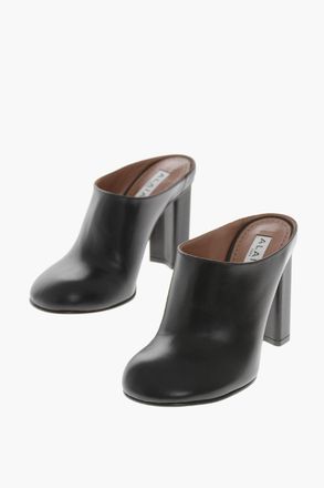 Alaia Leather Mules with 10cm Covered Heel Alaia