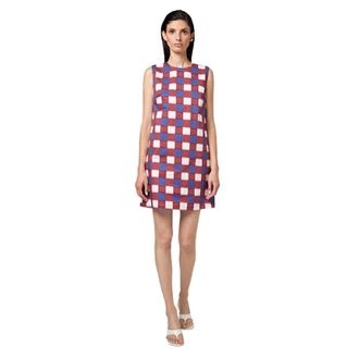 Alpha Studio Short Dresses, female, Multicolor, Size: 2XL Check Short Dress
