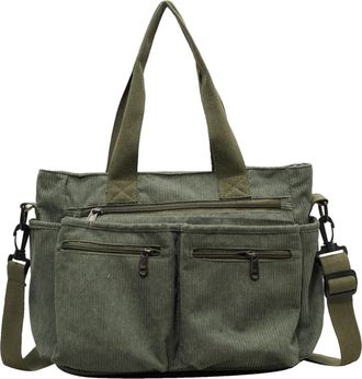 Generic Corduroy Bag - Large Capacity College Tote, Large Capacity Tote, Corduroy College Bag | Travel Pack Storage, Structured Shoulder TOTIES, Use For Tissu