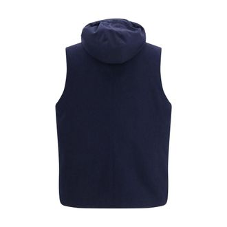 Brunello Cucinelli Mens Blue Wool Oves Aries Sleeveless Jacket Clothing