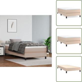 vidaXL The Living Store Struttura Letto a Rete a Molle Cappuccino 90x190 cm in Similpelle - Materasso a molle