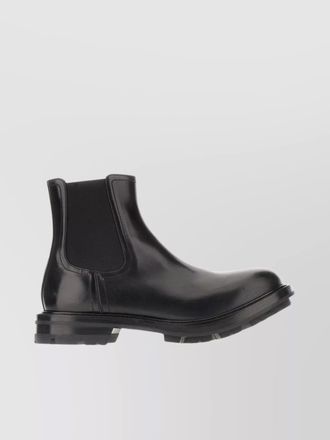 Alexander McQueen ankle leather boots lug sole