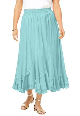 Roaman's Plus Size French Skirt in Light Aqua at Nordstrom, Size 30