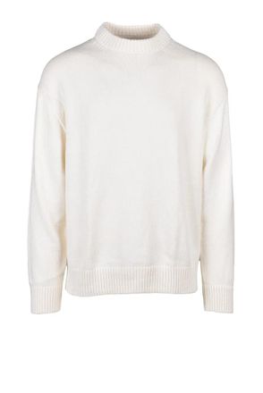 Calvin Klein White Crewneck Cotton-Wool Sweater