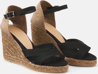 Castaner Espadrilles van canvas met sleehak, Bruna