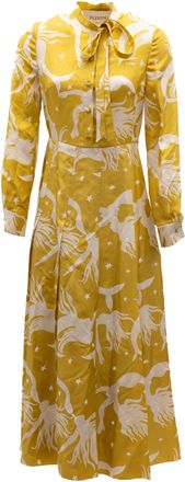 Valentino Garavani Yellow Silk Womens Dress