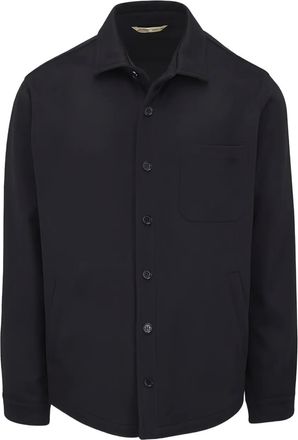 Maurizio Baldassari Giacca-camicia con tasca applicata e chiusura a bottoni - Blu