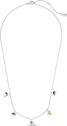 Crislu x Peanuts Snoopy & Woodstock Charm Station Necklace in Pure Platinum /Clear Stone at Nordstrom, Size 16