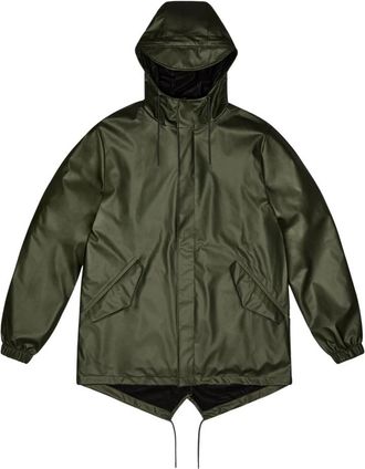 Rains Waterdichte Fishtail Jas - Heren - Regenjassen - Groen - S - Leer - Jassen