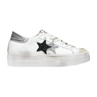 2Star Sneakers, female, White, 6 UK, White Glitter Star Platform Trainers