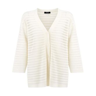 Fabiana Filippi Cardigans, female, White, Size: XS V-neck Cardigan