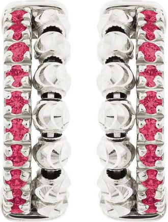 Officina Bernardi 18kt white gold Moon Eden ruby earrings - women - 18kt White Gold/Ruby - One Size - Silver