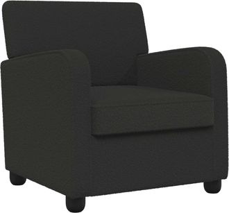 vidaXL Sill&oacute;n Negro Borreguillo Sint&eacute;tico Vidaxl