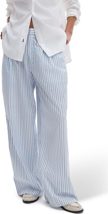 Rag & Bone Chappell Stripe Cotton Poplin Pants in Baby Blue Stripe at Nordstrom, Size 00