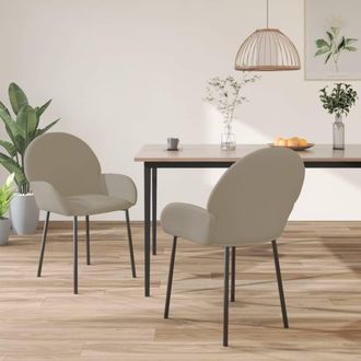 Nova Sillas De Comedor 2 Unidades Terciopelo Gris Claro Vidaxl