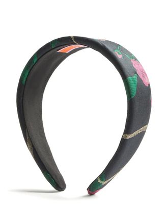 La DoubleJ floral-jacquard flat headband - women - Polyester/Silk/Viscose/Metallized Polyester - One Size - Black