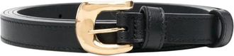 Altuzarra Zwart Leren Dunne Riem met Gouden Hardware - Dames - Riemen - Zwart - L - Leer - Accessoires