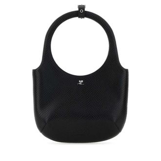 Courrèges Black Leather Holy Handbag