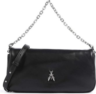 Patrizia Pepe Zwarte leren crossbodytas met metalen vlieg van Patrizia Pepe - Dames - Handtassen - Zwart - ONE Size - Leer - Tassen