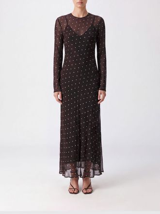 Semicouture Polka-Dot Viscose Long-Sleeve Sheath Dress