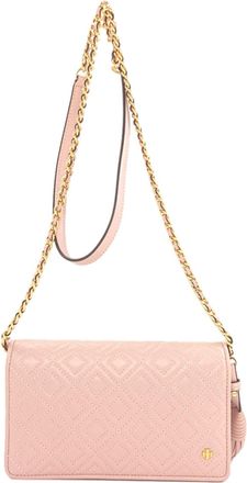 Tory Burch Pink Leather Chain/Shoulder Wallet (Pre-Owned)