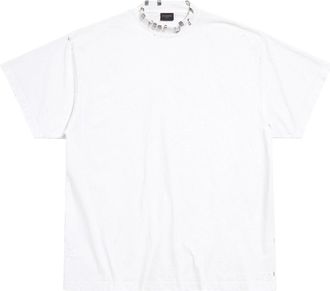 Balenciaga (WMNS) Balenciaga Pierced T-shirt Oversized White 761460TPVD49000