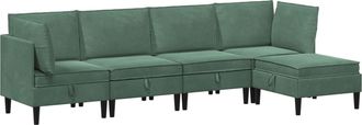 vidaXL Juego De Muebles De Sal&oacute;n 5 Uds. Verde Mar Terciopelo Vidaxl