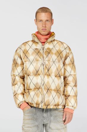 Diesel Reversible puffer jacket with argyle print - Winter Jackets - Man - Multicolor