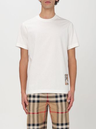 Burberry T-shirt in cotone con logo check Burberry