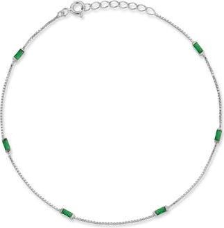 Glaze Jewelry Cubic Zirconia Baguette Anklet in Silver at Nordstrom Rack