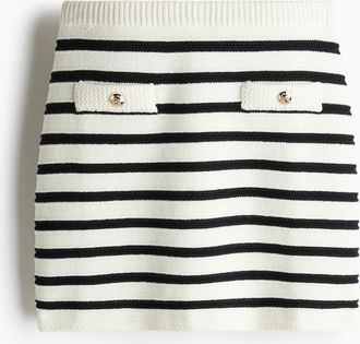 H&M Gestrickter Minijupe - White