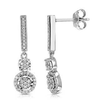 Vir Jewels 1/4 cttw Lab Grown Diamond Dangle Earrings in Sterling Silver With Push Backs For Women