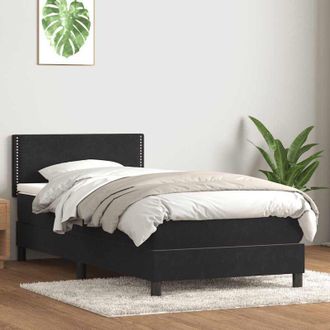 vidaXL Vidaxl Cama Box Spring Con Colch&oacute;n Cuero Sint&eacute;tico Negro 90x210 Cm