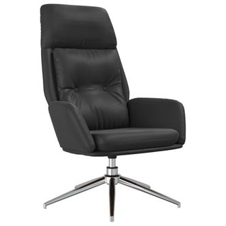 vidaXL Sill&oacute;n De Relax De Cuero Aut&eacute;ntico Negro Vidaxl