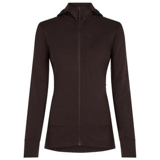 Icebreaker Merino 260 Quantum IV L/S Zip Hoodie Merinohoodie f&uuml;r Damen | schwarz/braun
