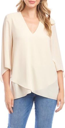 Karen Kane Asymmetrical Crepe Top in Antique Cream Beige at Nordstrom, Size X-Small