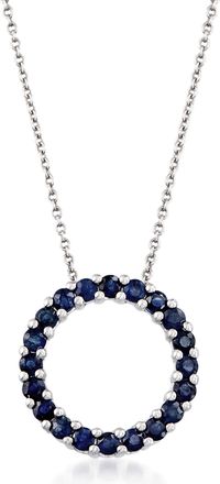 Ross-Simons Sapphire Circle Of Eternity Necklace in Sterling Silver