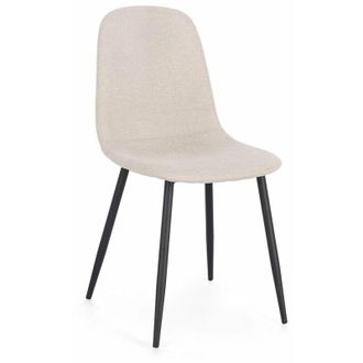 BIZZOTTO Sedia Irelia con struttura seduta e schienale in compensato, per arredo interno 52,5 x 42,5 x h 90 cm -Nero/Beige / Confezione da 2 pezzi