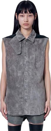 Rick Owens Camicia Throat Latch SL - - Jackets - Donna - Grigio - S