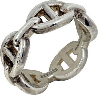 Herm&egrave;s Chaine Dancre Silver Silver 925 Band Ring (Pre-Owned)