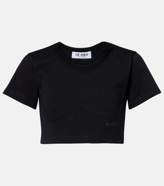 The Attico Cropped cotton jersey T-shirt